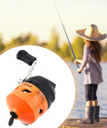 Spincast Fishing Reel For Beginners With Right Hand Retrieve Easy Push Button Casting Pre Wound Nylon Line Durable Orange Design