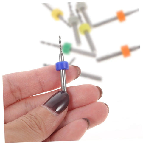 Person holding a drill bit from the 30 Piece Tungsten PCB Drill Bit Set for Hand Drill and Jewelry Making, Precision Micro Drill Bits.
