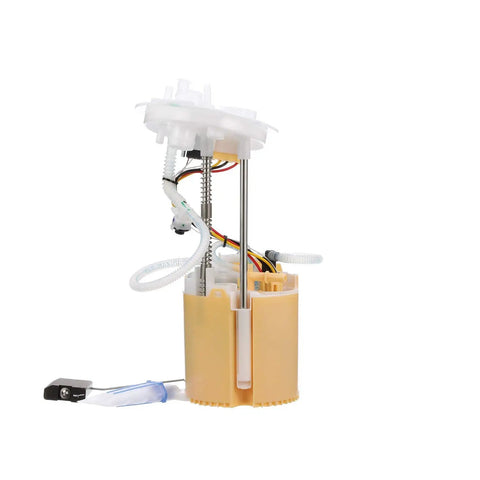 Straight Up Fg2186 Fuel Pump Module Assembly Plug And Play Oem Rebuild with yellow housing and sensors for vehicle use.