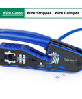 All In One RJ45 Crimp Tool Kit For Pass Through Connectors Pro Level Ethernet Crimper With Cat6 Cat5 Cat5e Support displayed open