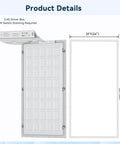 1 Pack 2x4 LED Flat Panel Light 70W 7700LM Recessed Ceiling Fixture With CCT 3000K To 6500K, showing driver box and dimensions.