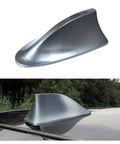 Shark Fin Antenna Cover For Car Made From Tough ABS Waterproof Dustproof And Sunproof With A Sleek Piano Finish And Easy Adhesive Tape Install Top Mounted Decorative Roof Aerial For AM FM Radio Signal Base Universal Gray