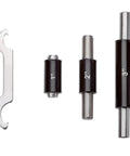 Calibration standards from Pro Grade Outside Micrometer Set 0 To 4 Inches With Microfine 0.0001 Inch Readings, wrench included.