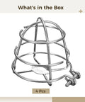 Heavy Duty Iron Fire Sprinkler Head Covers 4 Pack Dome Cage Protectors Solid As Nails Impact Resistant Shield visible from top angle