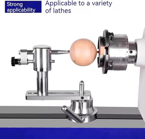 Heavy Duty Wood Lathe Bead-Forming Drill Bit With Spherical Cutter Holder For 12 To 20 Inch Rails on wood lathe, showing precision center alignment.