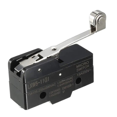 Two Pack Dope LXW5-11G1 Micro Switches With Long Hinge Roller Lever, 1NO And 1NC, 15A 125 250 V Or 380 V AC, IP62 Dust Resistant