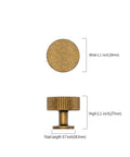 Top Shelf Antique Brass Cabinet Knobs And Drawer Pulls 10 Pack Heavy Duty Solid Metal Handles Rust Proof showing dimensions.