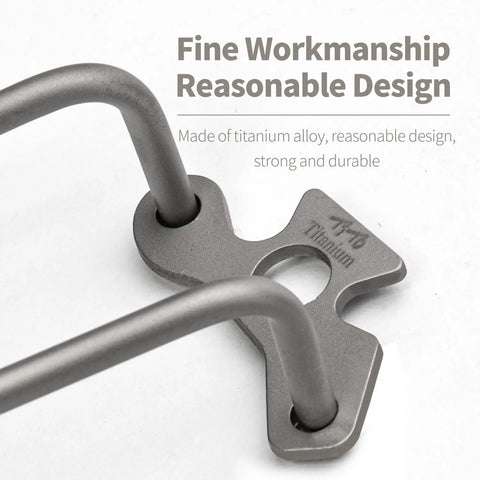 Close-up of Beefy Titanium Rear Derailleur Guard showing titanium alloy and fine workmanship for mountain and road bikes.
