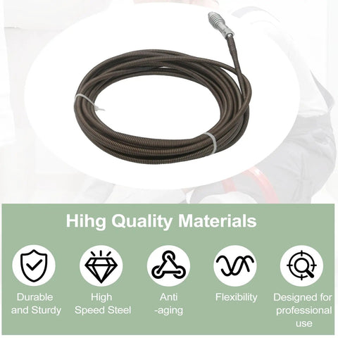 62235 Drain Cleaning Cable Sewer Snake Auger 5/16 Inch By 25 Foot Hollow Core Drop Head, flexible steel cable for tough clogs.