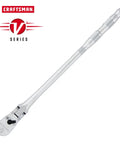 V Series Half Inch Drive Ratchet With 3.75 Inch Arc Swing And 180 Degree Articulating Flexible XL Head Enclosed 96 Tooth Gear