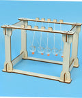 Wooden frame DIY Newton Cradle Science Kit For Office, Classroom And Home Desk Decor, Fun Educational Physics Toy Demonstrating Momentum