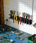 Wall Mounted Screwdriver And Pliers Organizer With 18 Slots, Carbon Steel Heavy Duty Tool Rack For Small Tools, installed view