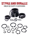 External Circlip Snap Retaining Ring Kit Alloy Steel 150 Piece Assortment For 4mm To 28mm Sizes displayed in various sizes