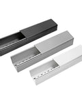 Heavy Duty 2X2 Solid Wire Duct With Snap On Cover Pre Drilled For No Fuss Cable Management Hella Durable PVC Cable Raceway in black, gray, and white.