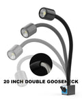 Magnetic Base LED Work Light With Flexible Gooseneck For Lathe And Drill Presses 1200 Lumens adjustable 20 inch gooseneck focus.