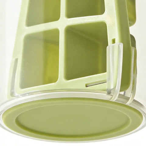 No Sweat Deep Chamber Ice Molds With Spin Top Silicone Lid showing green rubber ice tray and rotating lid detail.