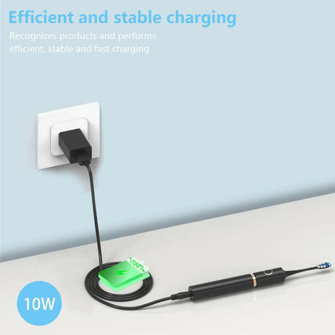 Universal USB Toothbrush Charger For Fairywill FWD1 FWD3 FWD7 Foreo ISSA Series connected to power outlet with toothbrush