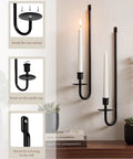 Detailed view of Built Tough Matte Black Farmhouse Wall Candle Sconce Holder Set of Two Heavy Duty Thick Iron Metal Wall Decor, installation tips.