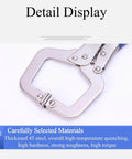 Close-up of Four Piece C Clamp Locking Pliers Set Includes 6.5 Inch, 9 Inch, 11 Inch And 18 Inch Heavy Duty Welding C Clamps for Woodworking