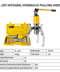 Heavy Duty Hydraulic Gear Puller Plus Wheel Bearing Separator With Adjustable Two Or Three Jaws, 16kg, 8mm diameter.