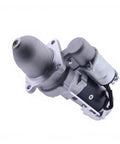 Diesel Engine Starter Replacement With Plug And Play Install Preinstalled Solenoid And Mounting Bracket Direct Fit To Original Bolt Hole Pattern No Modifications Or Cutting Needed Easy No Brainer DIY Starter Swap in silver metal with black accents.