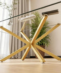 Heavy Duty 30 Inch Gold Metal Table Legs For Dining Tables With No Drill Suction Cup Mount For Glass And Marble Tops And Screw On Wood Top Install Durable Modern Gold Base For Every Home