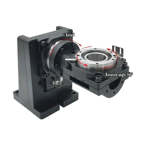 Plenty Smooth Heavy Duty 5 Axis Hollow Rotating Platform Indexing Rotary Table with Knockout Worm Gear Reducer for Zero Wobble CNC Setup.