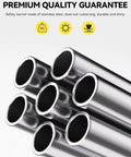 Heavy Duty Stainless Steel Safety Bollard 2 Pack showing stainless steel tubes with shiny finish for parking lot barrier use.