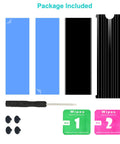 Package included for Double Sided M.2 NVMe Heatsink for 2280 SSDs Aluminum Cooler With Thermal Silicone Pad Fits PS5 and Desktop PC PCIe NVMe M.2 Drive Cooling Solution for Snappy Load Times Black
