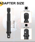 Premium Heavy Duty Deep Impact Socket 7mm With 1/4 Inch Drive, Long Reach CR-V Steel For Tough Mechanics And Auto Repair Gear, 65mm adapter