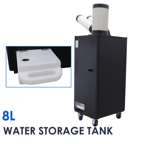 8L water storage tank for Heavy Duty Mobile Spot Cooler packing 15400 Btu capacity, features durable design and portability.