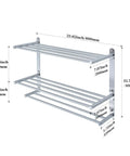 Bathroom Towel Rack 24-Inch 3-Tier Wall Mounted Stainless Steel SUS304 Brushed Finish Towel Bar And Shelf Organizer For Bathrooms And Showers