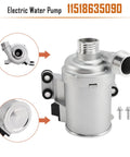 Electric Water Pump For BMW M135i M2 M235i 335i Cooling System Replaces A0005001986, detailed view showing durable silver build with attachments.