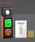 Plant Grow Lux Meter 0 To 200000 Lux, 0 To 20000 FC, 3 Color Backlit LCD, High Precision For Plants, 0.5s Sampling, Stable Readings To Fine Tune Your Grow Lights And Maximize Photosynthesis with manual and batteries
