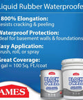 Heavy Duty Elastomeric Liquid Rubber Coating For Block And Wall Waterproofing 5 Gallon White Pro Grade Durable Sealant