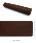 Premium Leather Extended Mouse Pad For Office And Gaming, rolled and flattened view, 74x33.5 cm, non-slip base, durable, stylish