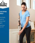 Badass Heavy Duty 24 Inch Nylon Dust Mop Head For Hardwood Floors Machine Washable Commercial Sweeper with adjustable telescoping handle.