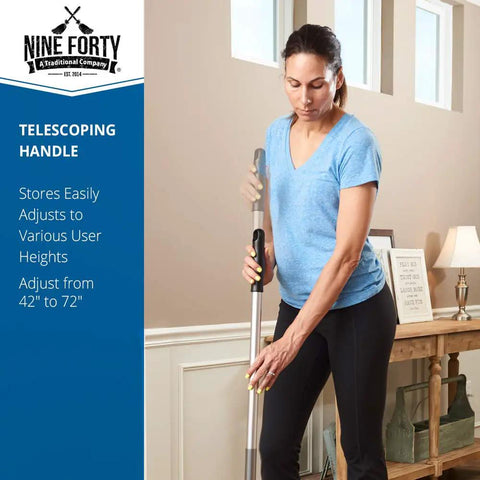 Badass Heavy Duty 24 Inch Nylon Dust Mop Head For Hardwood Floors Machine Washable Commercial Sweeper with adjustable telescoping handle.