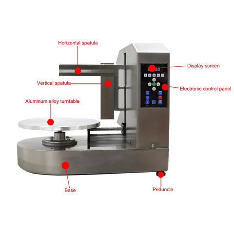 Fully Automatic Cake Decorating Machine Stainless Steel Cream Spreader For 4 To 12 Inch Cakes With Quiet Turntable 110V 300W