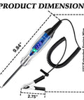 Heavy Duty Automotive Test Light With 3 To 60V DC LED Digital Voltmeter, Rugged Voltage Tester Electric Probe Pen For Fuses, Batteries, And Polarity, Handy DIY And Professional Tech Tool, 9.84in
