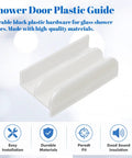 Sliding Shower Door Bottom Guide Rail With Screws For 7/16 Inch Glass, Durable Plastic Track Kit, white guide shown