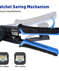RJ45 Crimp Tool Kit For Ethernet Cabling With Network Cable Tester Wire Cutter Pliers Mini Cable Stripper And 50 Cat5e Connectors