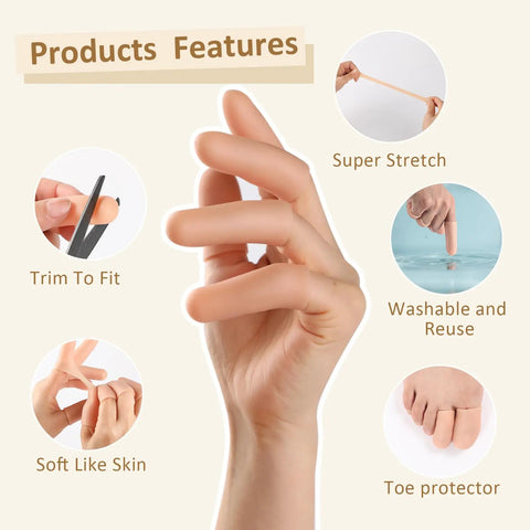 Gel Finger Protectors For Dry Skin And Cracked Fingertips Silicone Finger Cots For Easy On And Off Thumb And Finger Bandages
