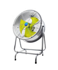 Heavy Duty 20 Inch Industrial Electric Fan With Commercial Vertical Design And Killer High Velocity Cooling Rock Solid Metal Build And Easy Rotary Control, yellow blade and metal frame.