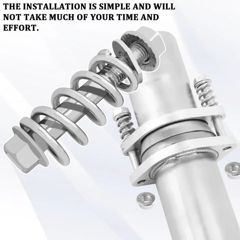 Close-up of 2 Pack M10x1.25 Exhaust Manifold Bolts With Springs Muffler Repair Kit Universal Fit For Most Cars installation view.