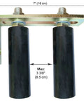 Universal Heavy Duty Slide Gate Guide Roller 6 Inch Black Rear Post Bracket With Adjustable Dual Nylon Rollers