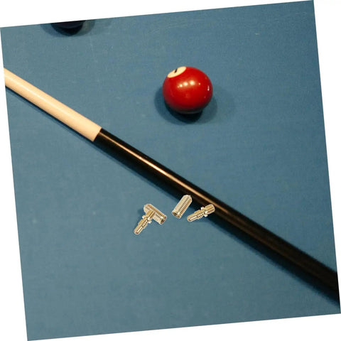 Heavy Duty Copper Pool Cue Extension Screws Four Pack Tough Shaft Connector Joints for Billiard Cue Repairs on blue table