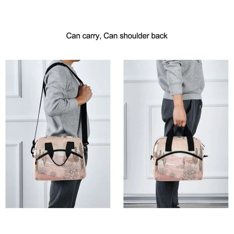 Desert Cactus Cooler Bag Insulated Lunch Box 10L Leakproof Grab And Go for versatile carrying with shoulder and hand straps
