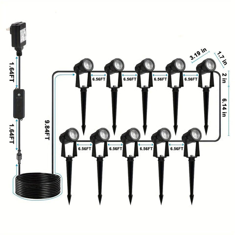 Landscape Spotlights With Sensor And 5 Lighting Modes For Brightness Control Dimmable Timer Auto On Off Low Voltage Outdoor