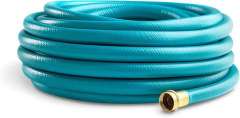 Medium Duty Flexogen Hose 5/8 Inch By 50 Feet With 4-Layer Construction For Supremely Flexible Performance, 250 PSI Burst, Polished Cover Resists Dirt, Crush-Resistant Metal Couplings With Washers For A Tight Seal, Made In USA